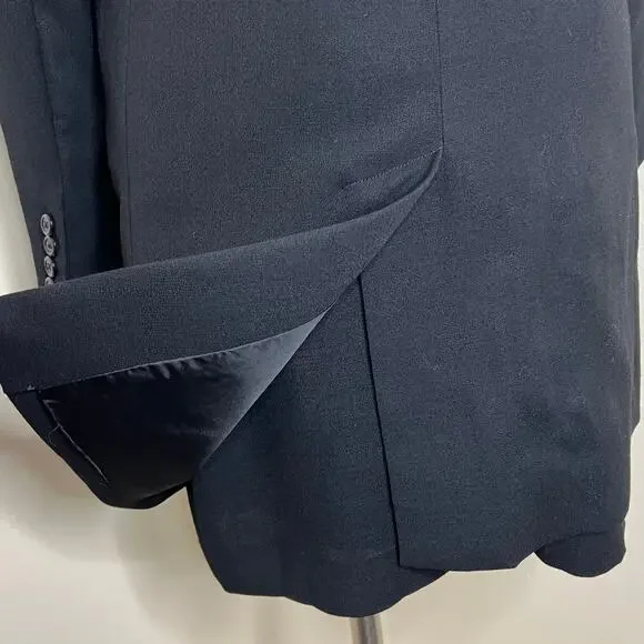 Vtg Ralph Lauren Skirt Suit 8 Womens Black Wool Skirt & Jacket Career Work 90s - Picture 7 of 11